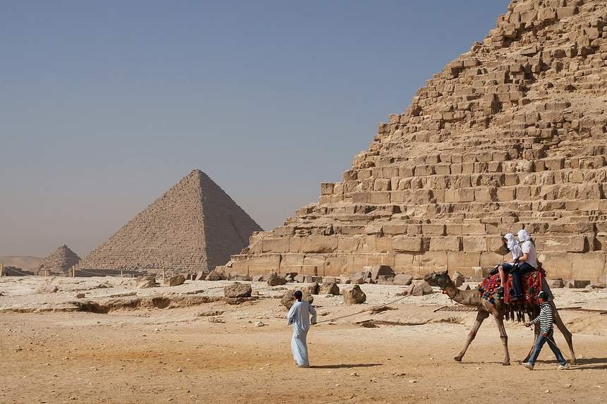 camel ride at Giza pyramids