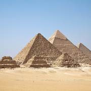 Giza pyramids in November light