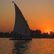 Sunset on the Nile in summer