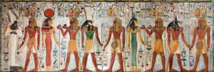 Tomb Paintings of Seti I stock photos